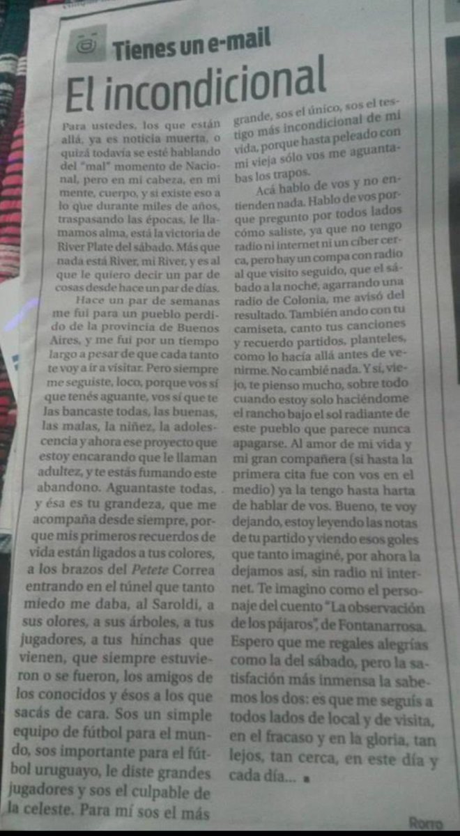 Con profundo dolor, lamentamos informar el fallecimiento de un gran Darsenero, Rodrigo Bondad.

Nuestro más sentido pésame a familiares y amigos en este duro momento. En especial a Alvarito y Libertad, un apretado abrazo.

❤️🤍 QEPD, Rorro querido.