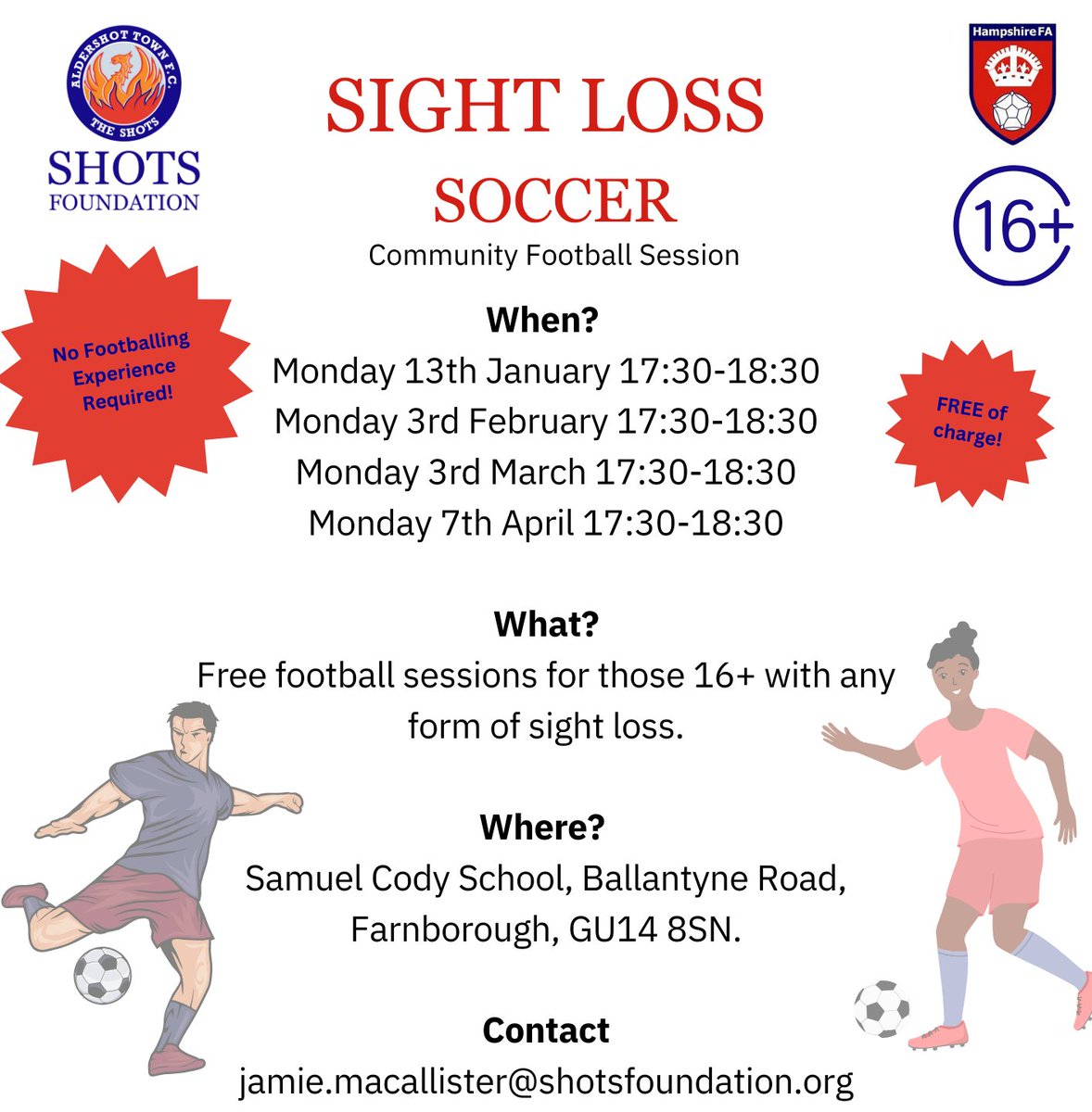 Connect to Support Surrey (@supportsurrey) on Twitter photo Sight Loss Soccer with the <a href="/ShotsFoundation/">Shots Foundation</a> ⚽
Football sessions for anyone with any range of sight loss.
Keep active. and keep your love of football alive, because football is for all!
More info👇
orlo.uk/zi2dj
#SightLossSoccer #AldershotFC #Hampshire #Surrey Sight Loss Soccer with the <a href="/ShotsFoundation/">Shots Foundation</a> ⚽
Football sessions for anyone with any range of sight loss.
Keep active. and keep your love of football alive, because football is for all!
More info👇
orlo.uk/zi2dj
#SightLossSoccer #AldershotFC #Hampshire #Surrey