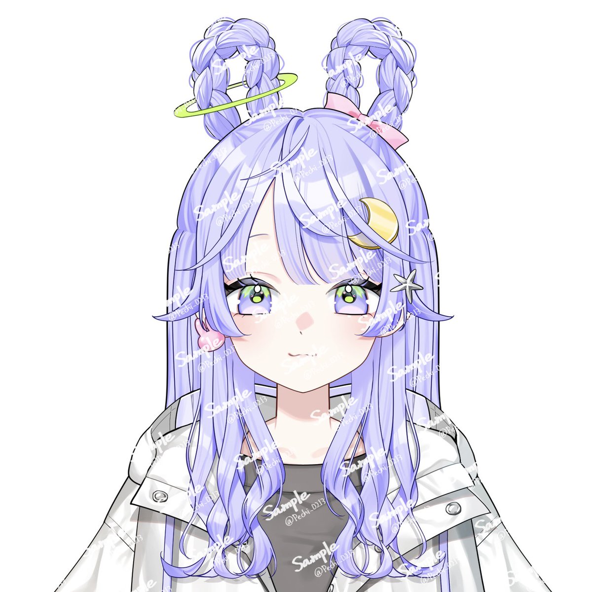 「宇宙うさぎちゃんですLive2D用パーツ分けイラストですセットすべて仕上がったら」|ぺっちーのイラスト