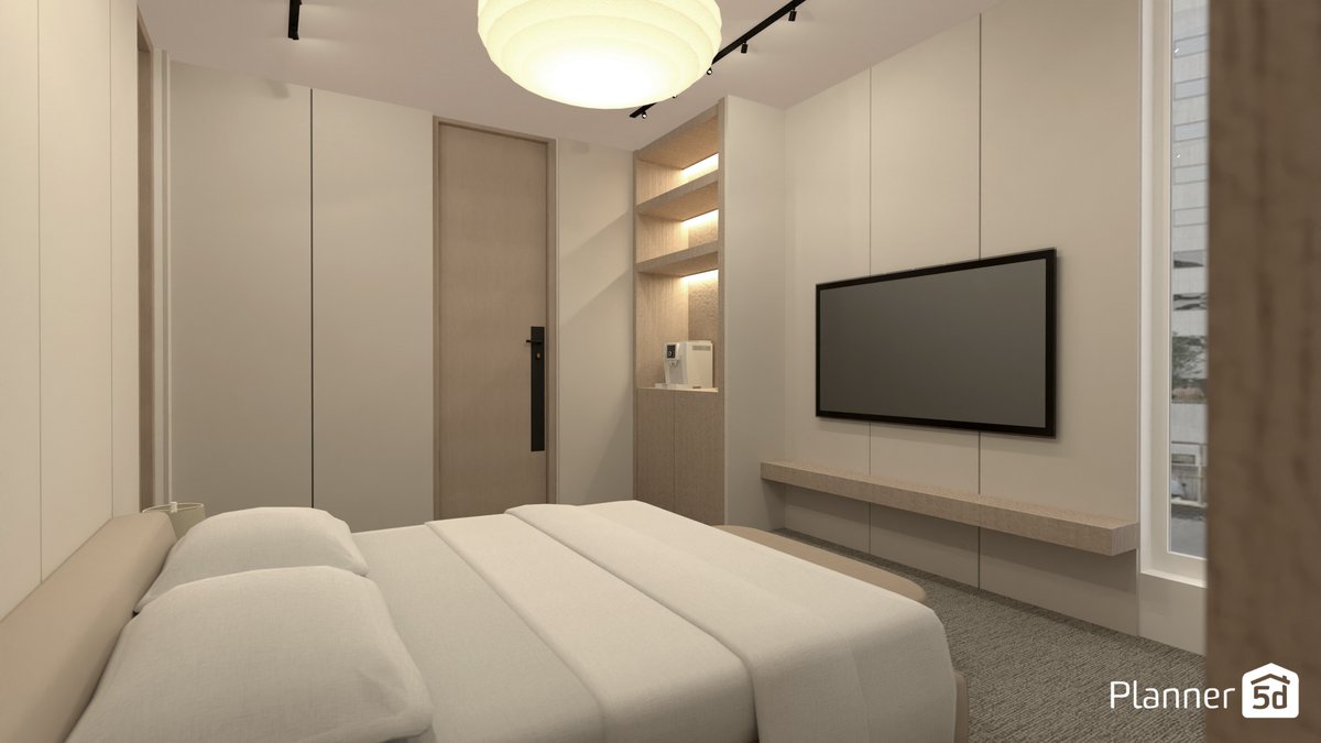 AmateurDesign's tweet photo. Neat Bedroom Project 😌 

I love the hotel-style bedrooms! Enjoy this beautiful modern bedroom design, maximizing elegant and cozy vibes.

⚡️3D: https://t.co/ZumVKqZ8Fj

Inspired by awesome work from zainab_farahat.

⚡️Join:  https://t.co/NyBcZnES67
#interiordesign #homedesign https://t.co/7WCcisxuyd