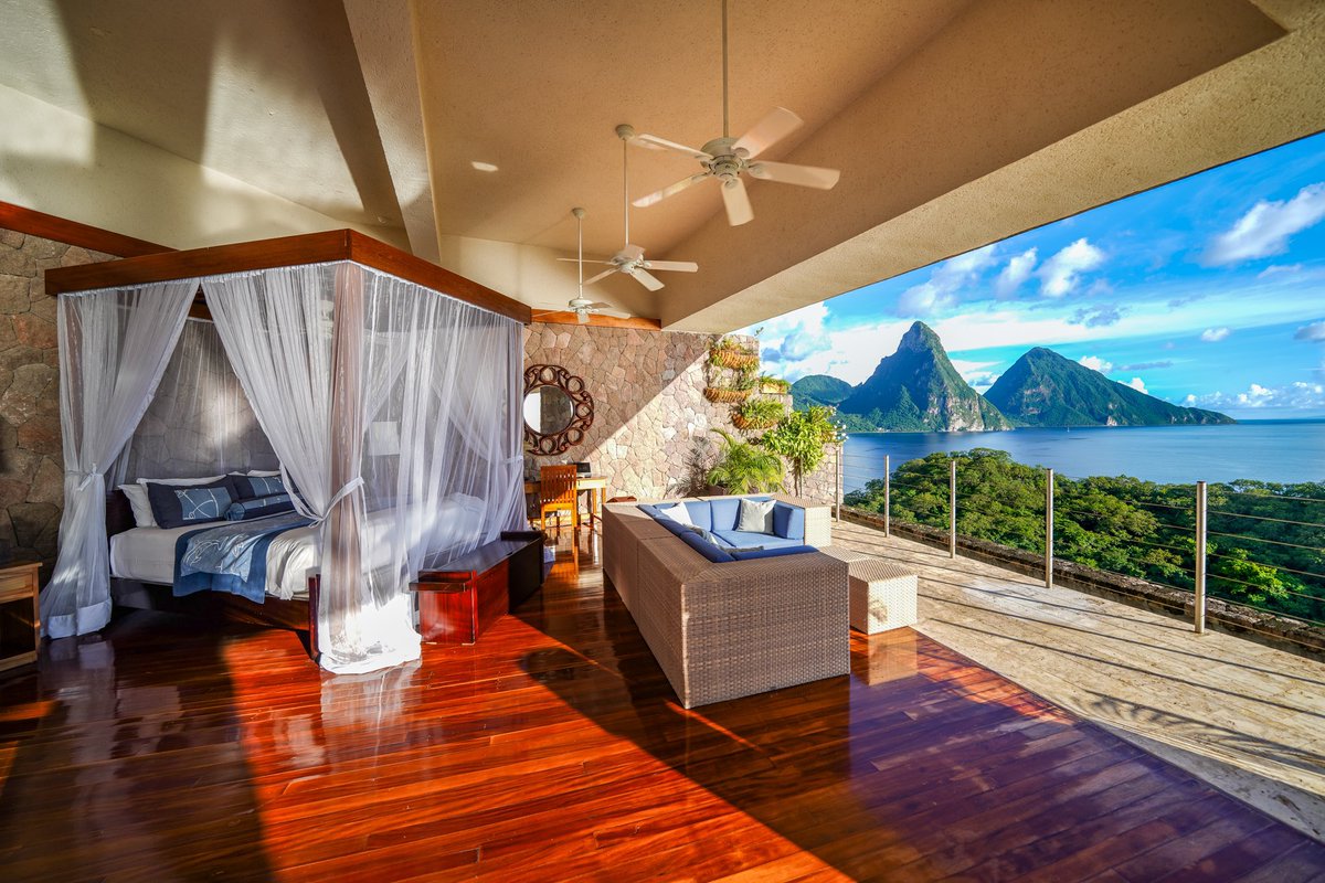 Waking up to this view feels like a dream at Jade Mountain, St. Lucia.