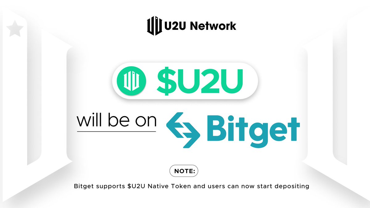 u2u_xyz's tweet photo. 🔥 @bitgetglobal will list $U2U

The world’s leading cryptocurrency exchange and Web3 powerhouse officially lists the $U2U Native Token TOMORROW!

⏰ Listing Time: 11.00 AM UTC, January 8, 2025

✨ Deposits now open! Bitget supports $U2U Native Token and users can now start depositing $U2U.

NOTE: Remember to handle $U2U Native Token deposits with care to ensure the safety of your assets.
