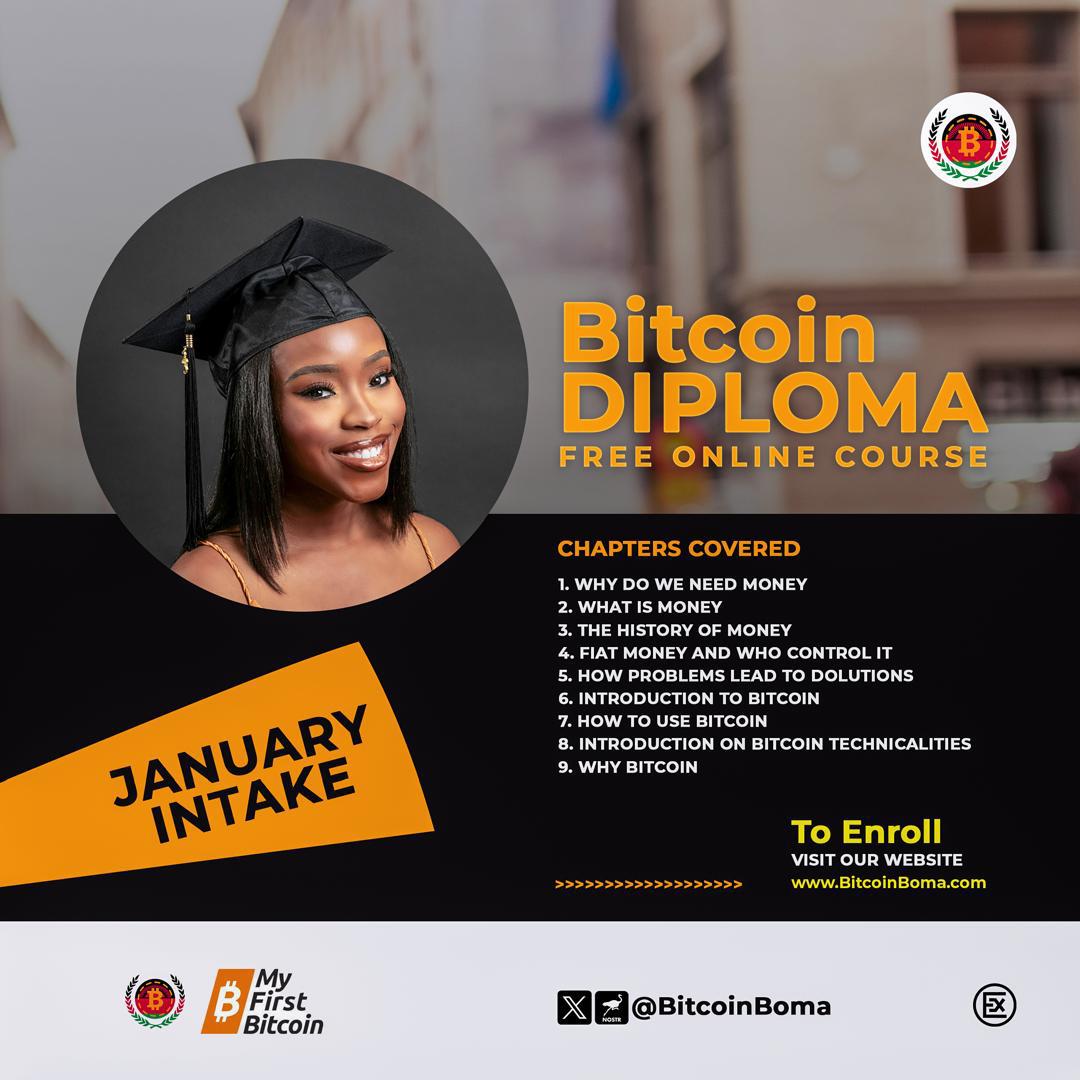 Exciting News for Malawians‼️🙄 Bitcoin Boma & My First Bitcoin are  launching a FREE online Bitcoin course in Jan 2025. Learn from experts, get  a certificate, and start your Bitcoin journey #bitcoinBomaCoalition #