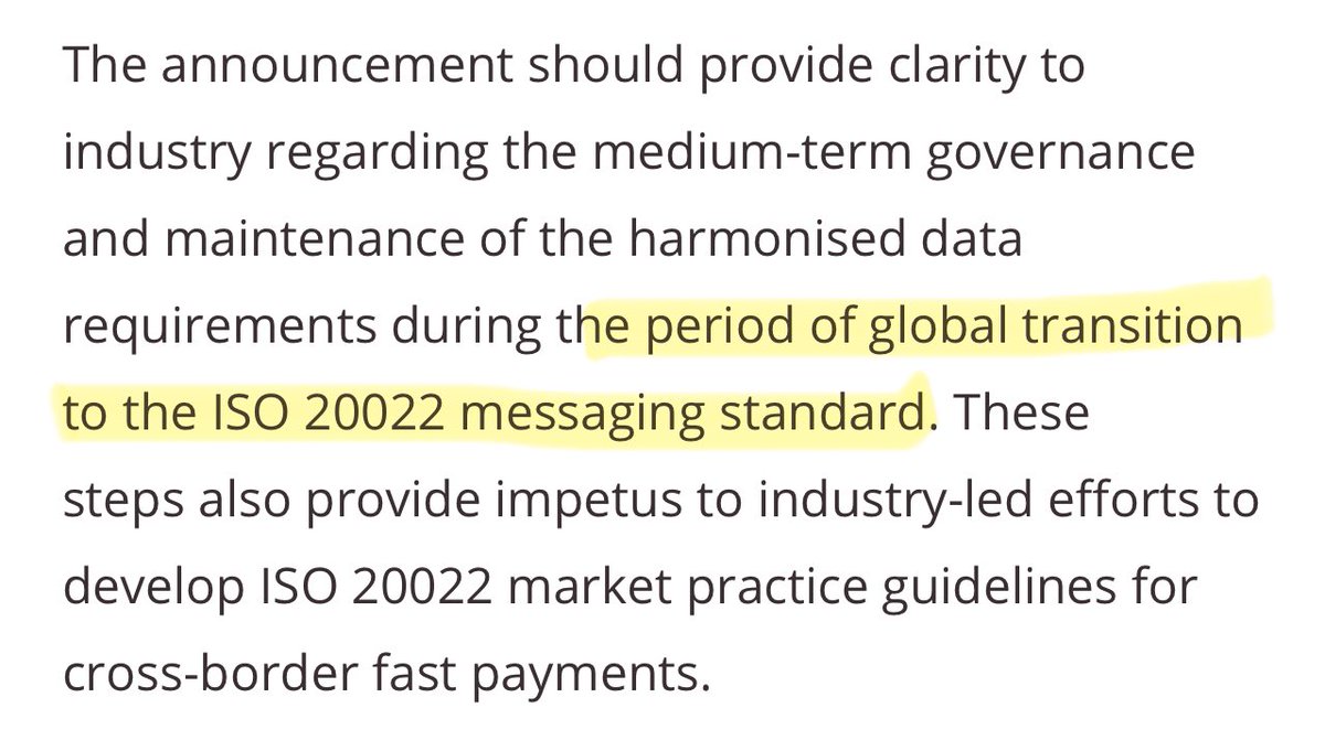 AngelofYHVH's tweet image. The BIS is getting ready to establish
a global transition of cross-border payments under ISO 20022 messaging standard.

Which cryptos are ISO 20022 compliant?

- XRP (Ripple)
- XLM (Stellar Lumens)
- XDC (XinFin Network)
- ALGO (Algorand)
- MIOTA (IOTA)
- HBAR (Hedera Hashgraph)…