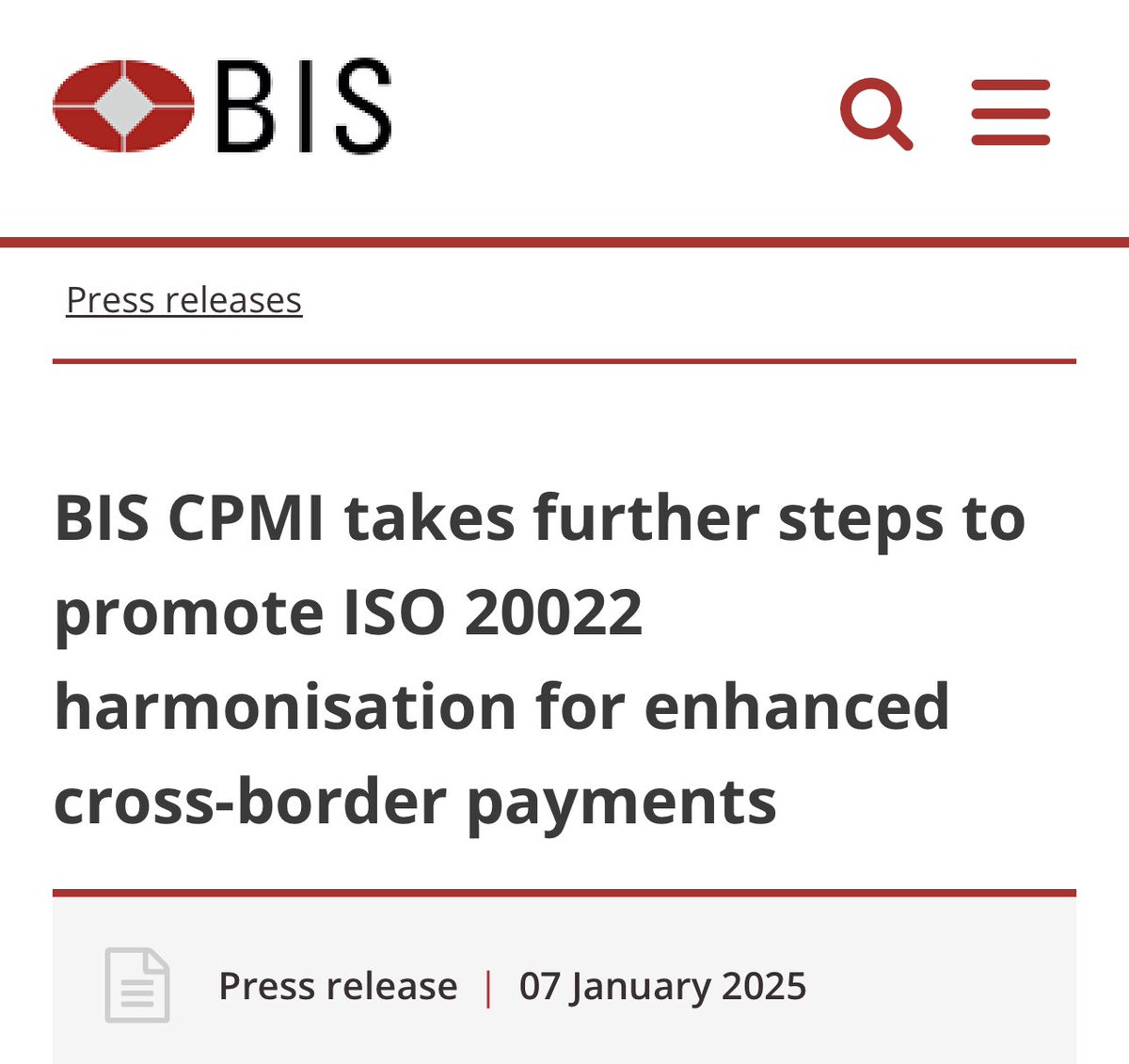 AngelofYHVH's tweet image. The BIS is getting ready to establish
a global transition of cross-border payments under ISO 20022 messaging standard.

Which cryptos are ISO 20022 compliant?

- XRP (Ripple)
- XLM (Stellar Lumens)
- XDC (XinFin Network)
- ALGO (Algorand)
- MIOTA (IOTA)
- HBAR (Hedera Hashgraph)…