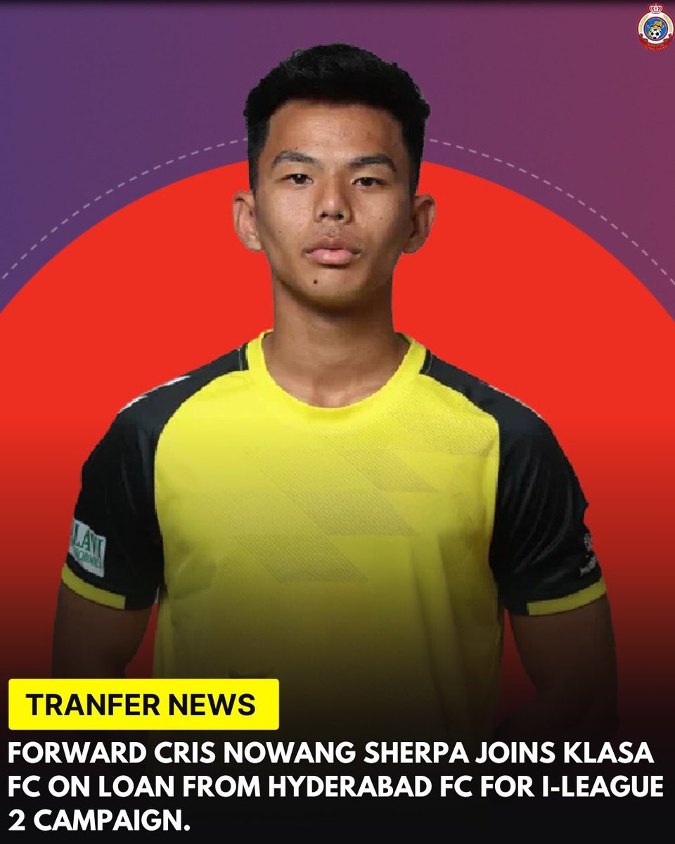 manipurfootball's tweet photo. Transfer News🚨| KLASA FC 🤝 Cris Nowang Sherpa till the end of the season.
#TransferNews #ILeague2 #KLASAFC #Manipur https://t.co/4LWgzMZqTA