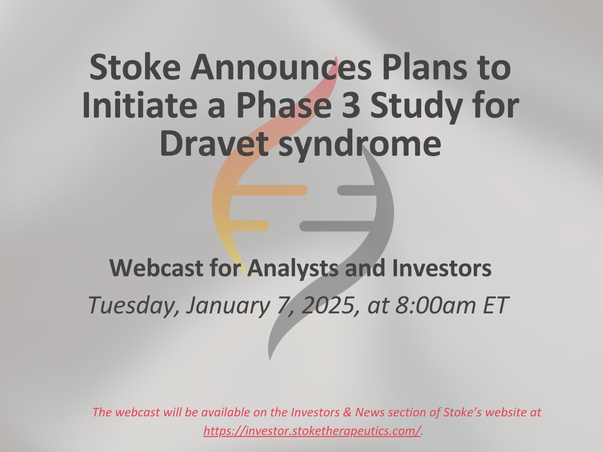 Stoke has achieved alignment with global regulators for the first-ever Phase 3 study of a potential disease-modifying medicine for Dravet syndrome.

This offers a promising opportunity to change how the disease is treated.

Learn more: investor.stoketherapeutics.com/news-releases/…