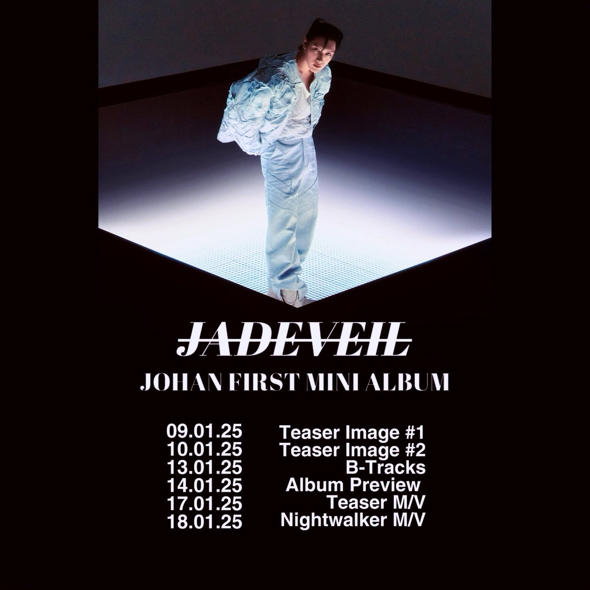 “𝑱̵𝑨̵𝑫̵𝑬̵𝑽̵𝑬̵𝑰̵𝑳̵” Timeline
25.01.18 SAT 19:00 WIB

#JOHAN #WeiV
#JOHAN_JADEVEIL
#JOHAN_NIGHTWALKER