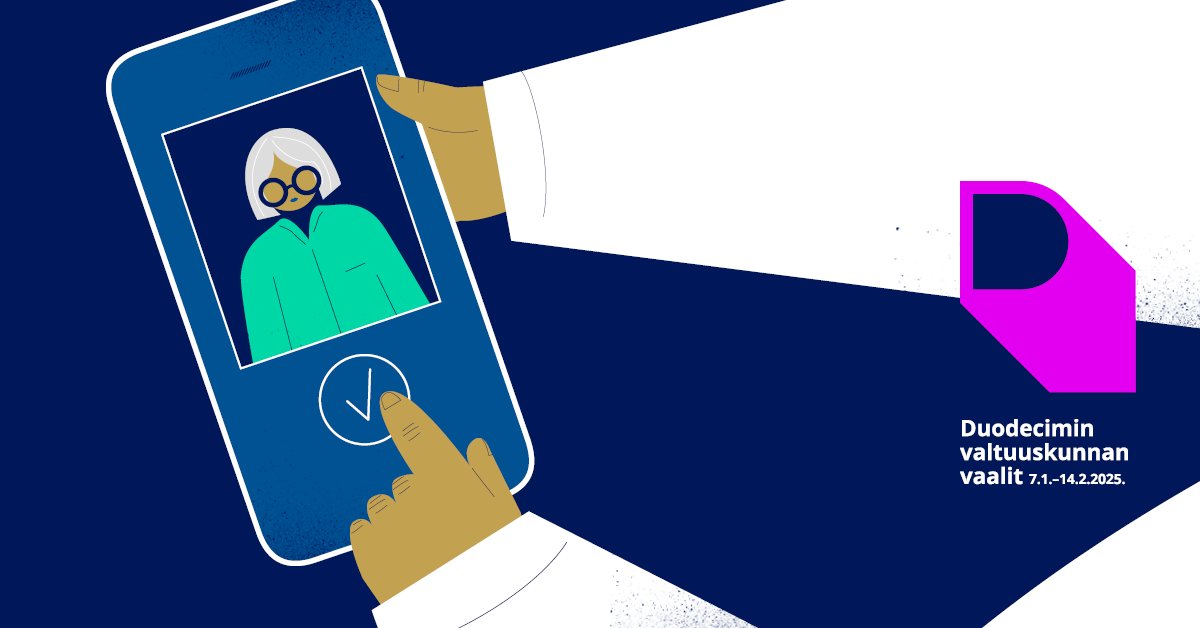 📣 Äänestä Duodecimin valtuuskunnan vaaleissa!

✅ Äänestys on käynnissä 7.1.–14.2.
💡 Vaalikone auttaa löytämään ehdokkaan, joka jakaa näkemyksesi.
🔗 Äänestä osoitteessa duodecim.fi/vaalit/aanesty…

Hyvät päätökset tarvitsevat tekijöitä – vaikuta jo tänään! 🗳️