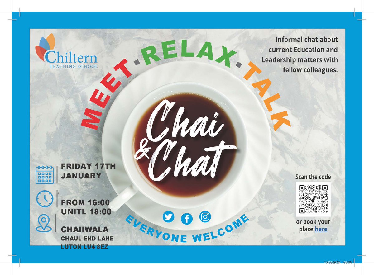 Social CPD at its best is back!☕️Join us for Chai and Chat on Friday 17th January. Enjoy a hot drink, great company, and the perfect opportunity to network with colleagues. Don't miss out! 🎟️