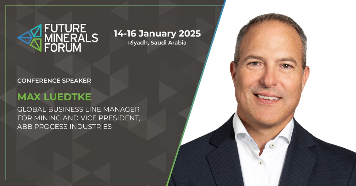 ABB_Mining's tweet image. Join our Global Business Line Mining Manager, Max Luedtke at the Future Minerals Forum 2025 in Riyadh! He will be discussing automation and how new mining technologies can help local value creation.
#FMF2025 #FutureMineralsForum #ProcessIndustries #ABB #Mining