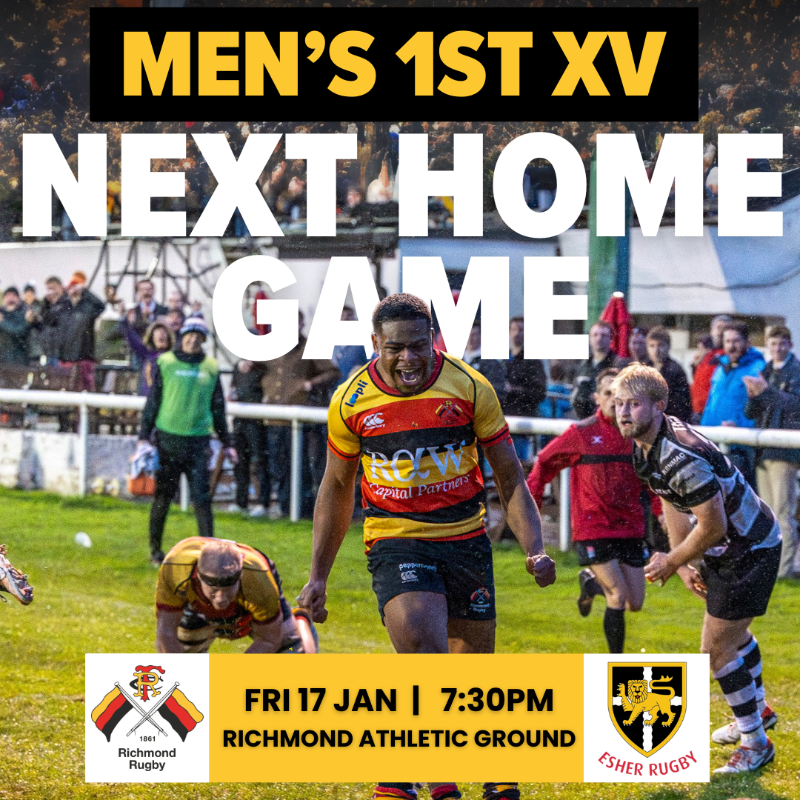 RichmondFC1861's tweet photo. ✨Friday Night Lights returns to the RAG! ✨

We're back at the Richmond Athletic Ground under the lights next Friday as we take on Esher in the first home game of 2024 🌟

🎟️ Experience Friday night rugby with our hospitality packages now 

#AClubForLife 💛❤️🖤