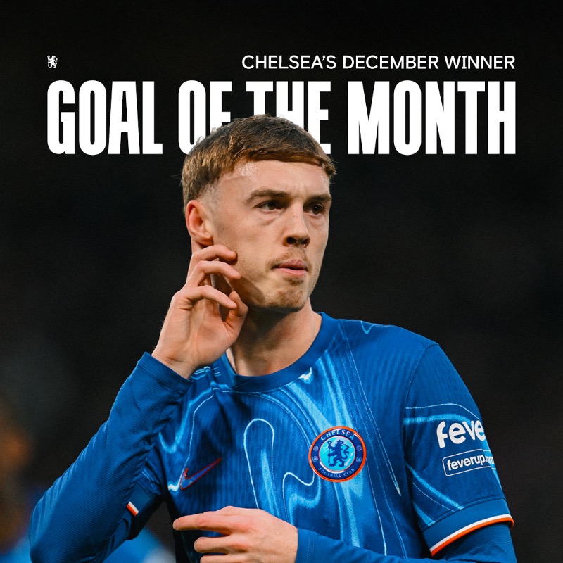 ChelseaFC's tweet photo. Cole wins Chelsea's Goal of the Month for December! 🤩