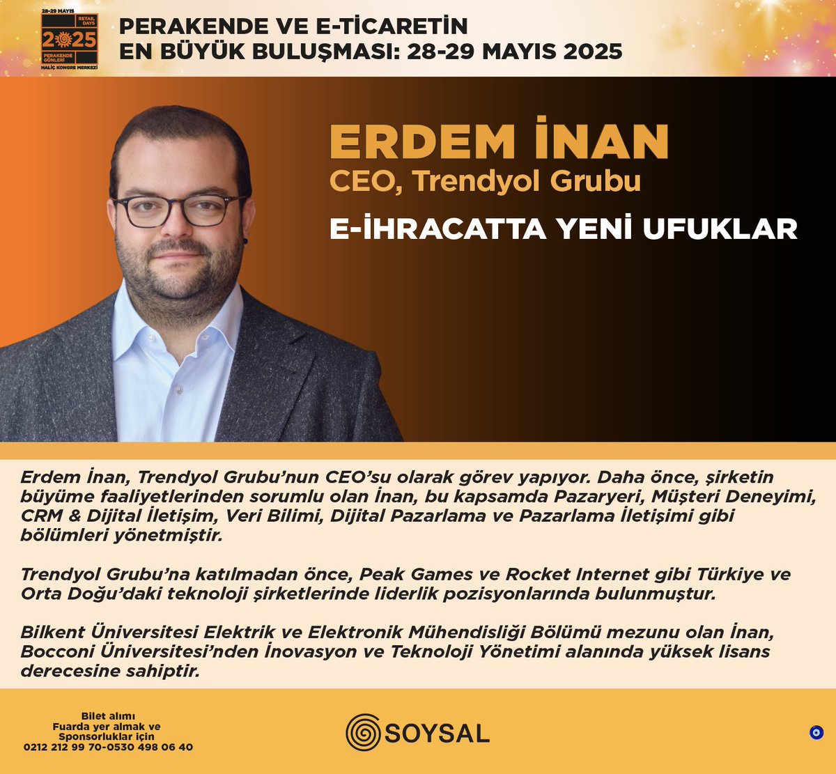 PG25 İÇERİK: E-İhracatta Yeni Ufuklar #perakendegünleri #soysal #burasıperakendegünleri #retaildays #retaildaysistanbul #PG25 <a href="/e_erdeminan/">Erdem İnan</a> <a href="/Trendyol/">Trendyol</a>