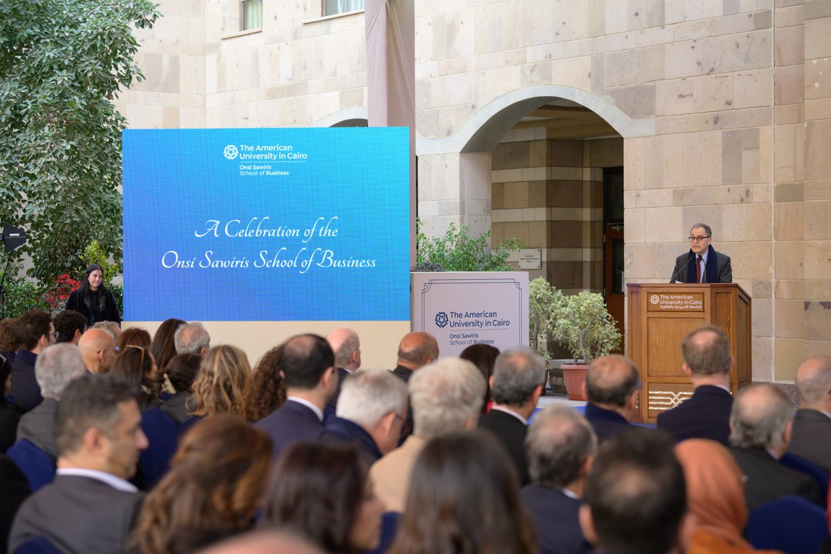 AUCPresident's tweet image. We celebrated renaming @AUC_Business as the Onsi #Sawiris School of Business with @AUC's friends &amp;amp; community. Grateful to the Sawiris family for supporting our shared vision of academic excellence, industry impact &amp;amp; ethical leadership to drive positive change. @NaguibSawiris