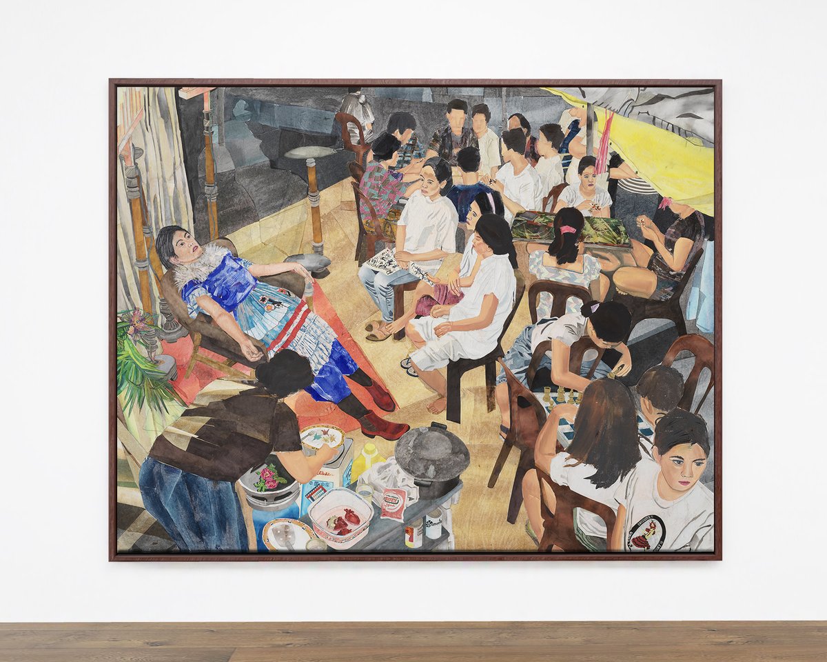 victoriamiro's tweet image. 'For all their reverie and mystery, Berrío grounds her scenarios in hard social fact.'
María Berrío: The End of Ritual reopens today at Victoria Miro. The exhibition is accompanied by a new publication featuring an essay by Siddhartha Mitter: online.victoria-miro.com/maria-berrio-l…