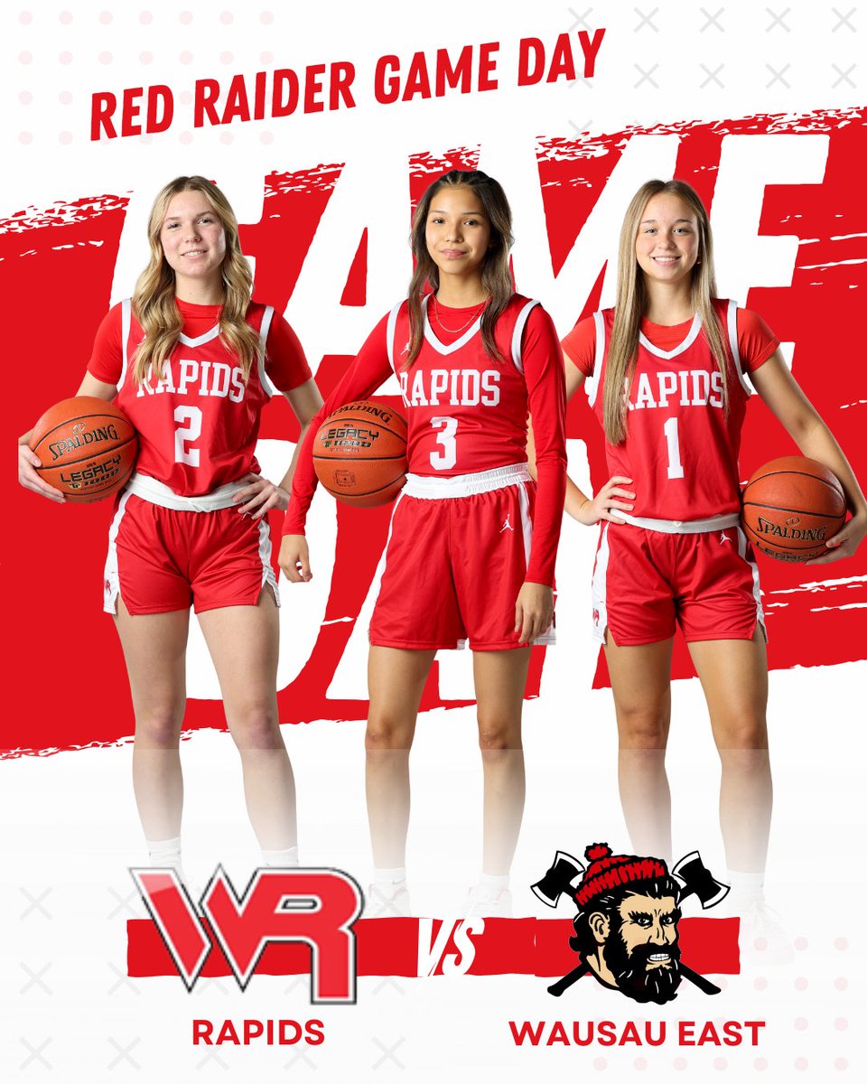 WR Girls Hoops (@wrgirlshoops) on Twitter photo 🚨🚨GAME DAY!! 🚨🚨
Our Red Raiders will travel to Wausau East to take on the Lumberjacks in a Wisconsin Valley Conference matchup!
🏫 At Wausau East High School
⏰ Varsity at 7:15
🎟️ gofan.co/event/2114435?…
📺 Hudl Fan 🚨🚨GAME DAY!! 🚨🚨
Our Red Raiders will travel to Wausau East to take on the Lumberjacks in a Wisconsin Valley Conference matchup!
🏫 At Wausau East High School
⏰ Varsity at 7:15
🎟️ gofan.co/event/2114435?…
📺 Hudl Fan