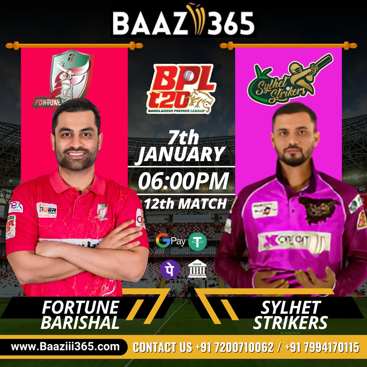 Baaziii365's tweet photo. 🏏FORTUNE BARISHAL 🆚SYLHET STRIKERS🏏
💥 Predict, play, and win BIG during the match.
🎉 Who’s your pick for the next boundary?
🌟 Join now and be part of the action! 🏆
Visit - https://t.co/cWOlbrTTc4
#Baaziii365 #Baaziii365Cricket #WinBigOnCricket #CricketFever #PlayWinRepeat https://t.co/JuyD44PS5m