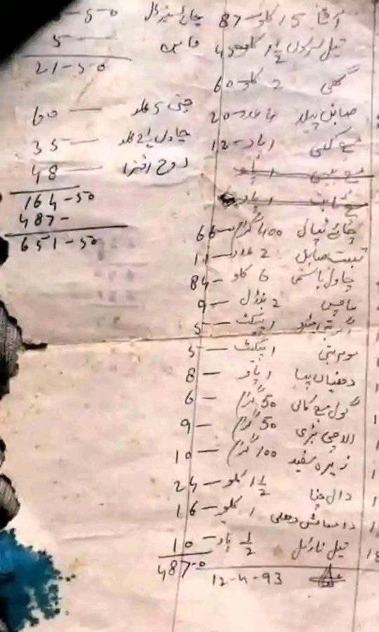 funnyliness's tweet image. 1993 کی گھریلو راشن کی  ریٹ لسٹ