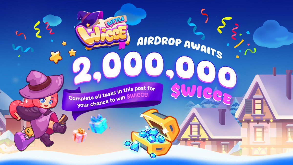 New #airdrop: LittleWicce (Backed by OrochiNetwork &amp; Random 1000)
Reward: 1,000 WICCE &amp; USDT (~$8) 
News: OrochiNetwork, ONPlay
Distribution date: After listing

🔗Airdrop Link: t.me/LittleWicceOff…

1: The top 200 referrals will be each get more WICCE or USDT
2: LittleWicce