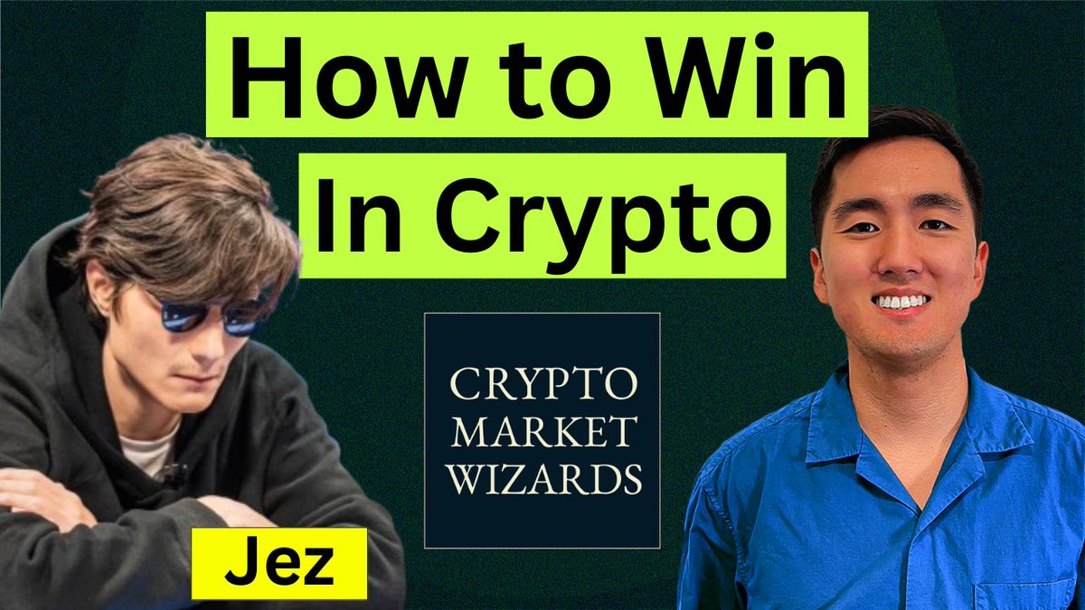 New <a href="/CryptoMarketWiz/">Crypto Market Wizards</a> with <a href="/izebel_eth/">jez (equity perps era)</a> is out! We discuss:
- Why he full-ports his best ideas (all-in bets)
- Recovering after blowing up 4 times
- How to Master the Crypto MMORPG
- Winning $186k on a Poker Tournament

Watch: youtube.com/watch?v=csgM5g…