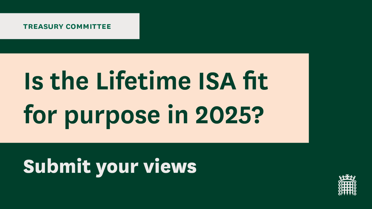 🏦 Nine years after the creation of the Lifetime Individual Savings Account, we are asking: is it still fit for purpose?
 
Submit your views via the link below 👇