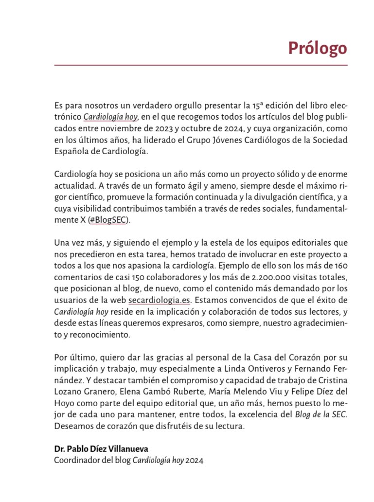 PabloDiezVillanueva (@diez_villanueva) on Twitter photo Ya disponible el eBook Cardiología hoy 2024 #blogSEC <a href="/secardiologia/">Soc Esp Cardiología</a>
>160 comentarios 📝
~150 colaboradores 🔝
> 2.200.000 visitas 🚀
📌 secardiologia.es/publicaciones/…
<a href="/JovenesSec/">JóvenesSEC</a> <a href="/Felipediezhoyo/">Felipe Díez del Hoyo</a> <a href="/cris_lozano/">Cristina Lozano</a> <a href="/Elena_GRuberte/">ElenaGR</a> <a href="/maria_viu/">María Melendo</a>
Gracias a todos! Ya disponible el eBook Cardiología hoy 2024 #blogSEC <a href="/secardiologia/">Soc Esp Cardiología</a>
>160 comentarios 📝
~150 colaboradores 🔝
> 2.200.000 visitas 🚀
📌 secardiologia.es/publicaciones/…
<a href="/JovenesSec/">JóvenesSEC</a> <a href="/Felipediezhoyo/">Felipe Díez del Hoyo</a> <a href="/cris_lozano/">Cristina Lozano</a> <a href="/Elena_GRuberte/">ElenaGR</a> <a href="/maria_viu/">María Melendo</a>
Gracias a todos!