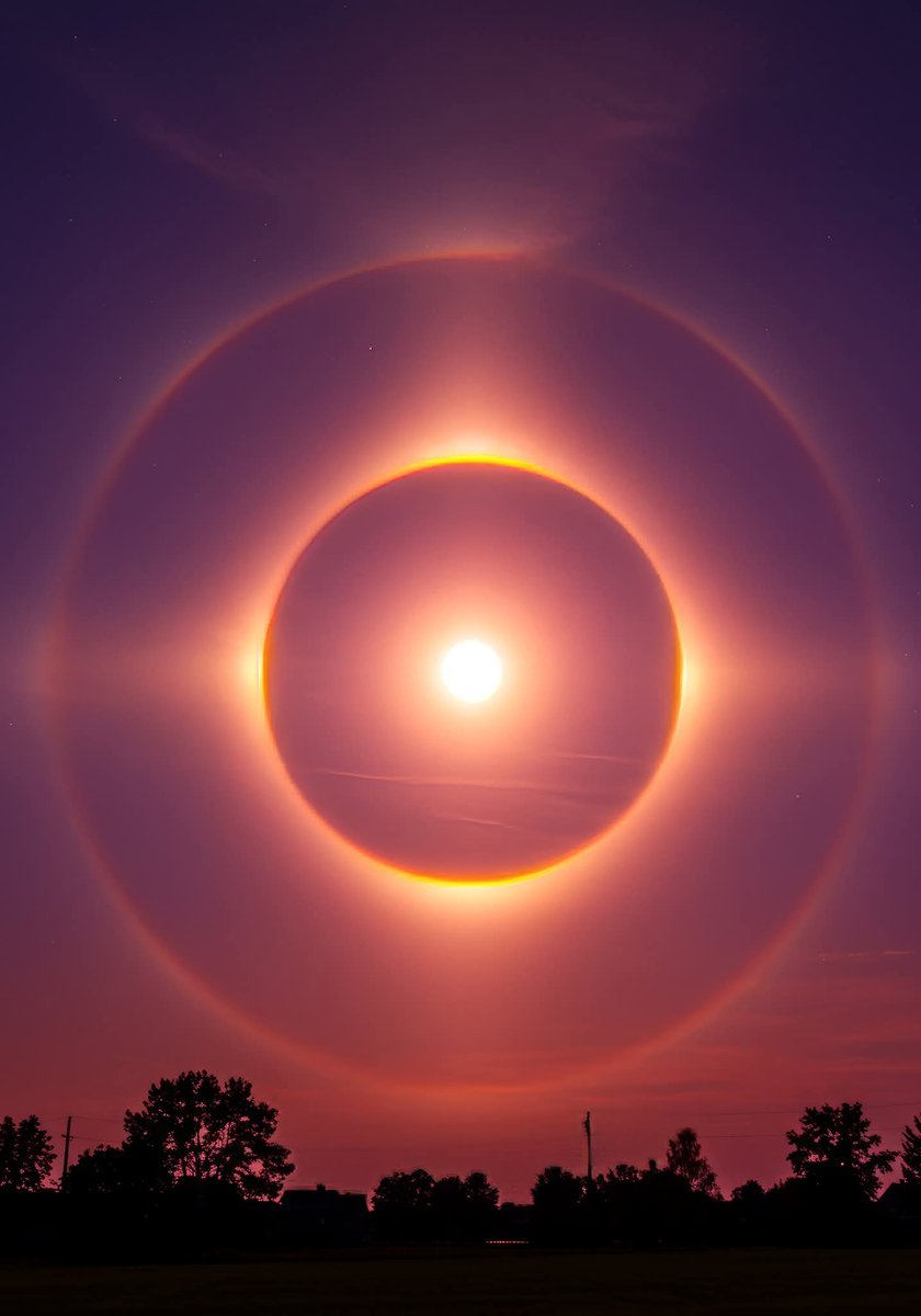 Extremely rare solar halo captured during sunrise.