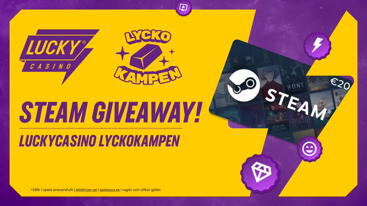 Vi smygstartar #Lyckokampen med LuckyCasino med en giveaway!⚡️

💰20€ Steam Voucher

För att delta:
👍Följ oss <a href="/GlitchHubSE/">Glitch</a> 
♻️Re-posta
👫Tagga 2 vänner som ger dig tur

Vinnaren utses 14/1, GLHF!