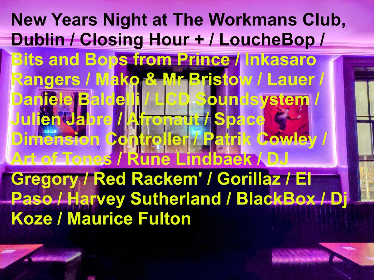 louche (@louchebop) on Twitter photo Hi. Closing hour of a 5 hour odyssey on NYE <a href="/WorkmansDublin/">The Workmans Club</a> Disco Deep Funk Rock old School Weirdo Bits. 19 tracks over 80 minutes. Listen in here mixcloud.com/louchenightout… Hi. Closing hour of a 5 hour odyssey on NYE <a href="/WorkmansDublin/">The Workmans Club</a> Disco Deep Funk Rock old School Weirdo Bits. 19 tracks over 80 minutes. Listen in here mixcloud.com/louchenightout…