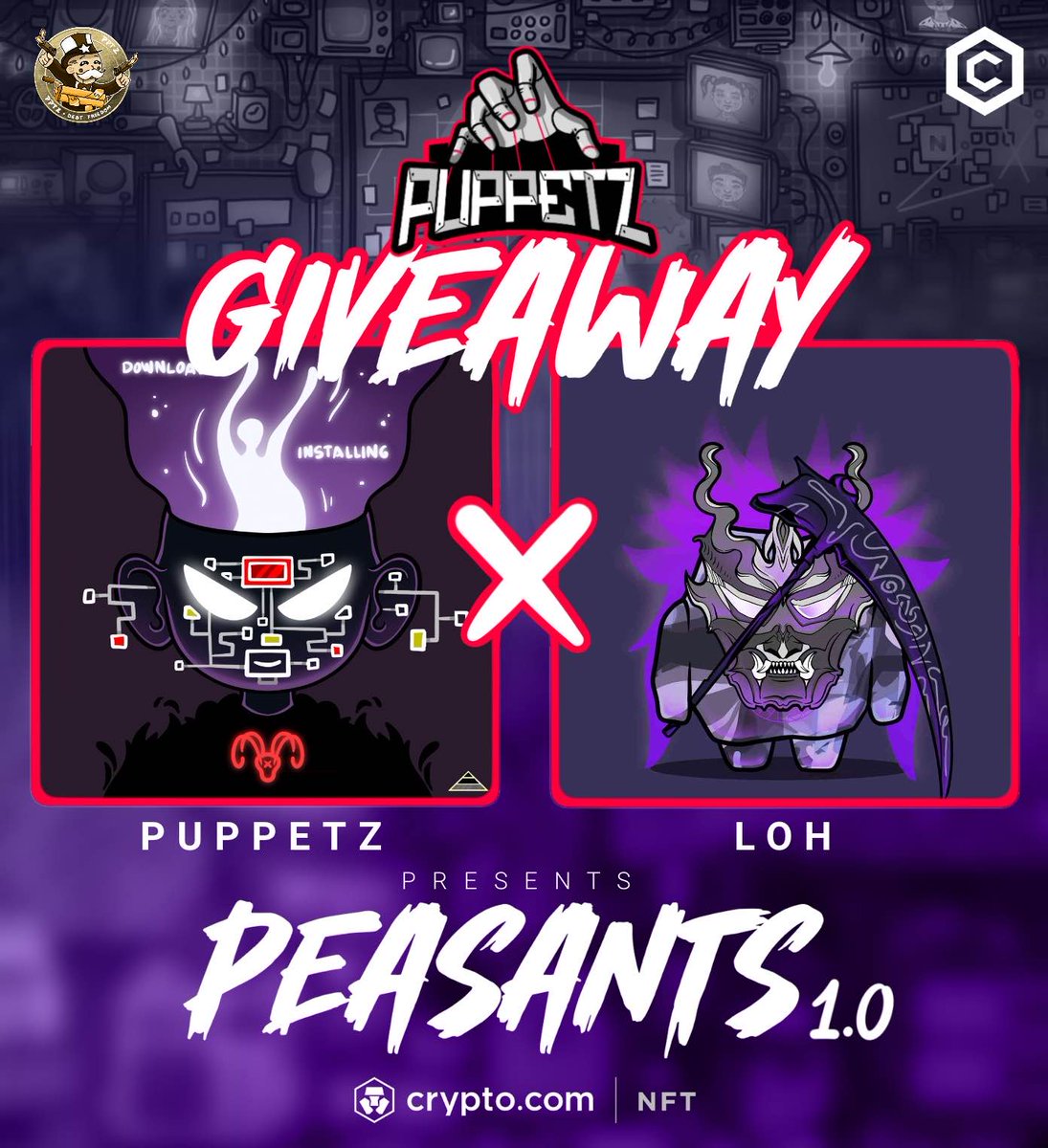 PUPPETZ x LOH 🎁 GIVEAWAY🚀

The wait is over, mark it down🔔
Puppetz DROP → 01.08.2025

Prizes:
🏆 x1 Peasants 1.0
🏆 x1 3.333.333 $PPTZ
🏆 1x HEL Mates

To Enter:
1️⃣  Follow <a href="/LIFEOFHEL/">LIFE OF HEL (LOH)</a> + @PuppetzNFT 
2️⃣ RT🔄 Like❤️ Tag 3 ✅
3️⃣ Join both Discords

72hours⏰ GL!

#crofam