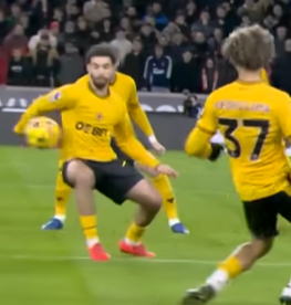 liam_white's tweet photo. @DaleJohnsonESPN @warrenallsworth His arm cannot be going away from the path of the ball if the ball has hit his arm?? If he did not move his arm there would be no issue? Clear penalty, the inconsistencies of VAR are a joke! https://t.co/22Tb4eyJSB