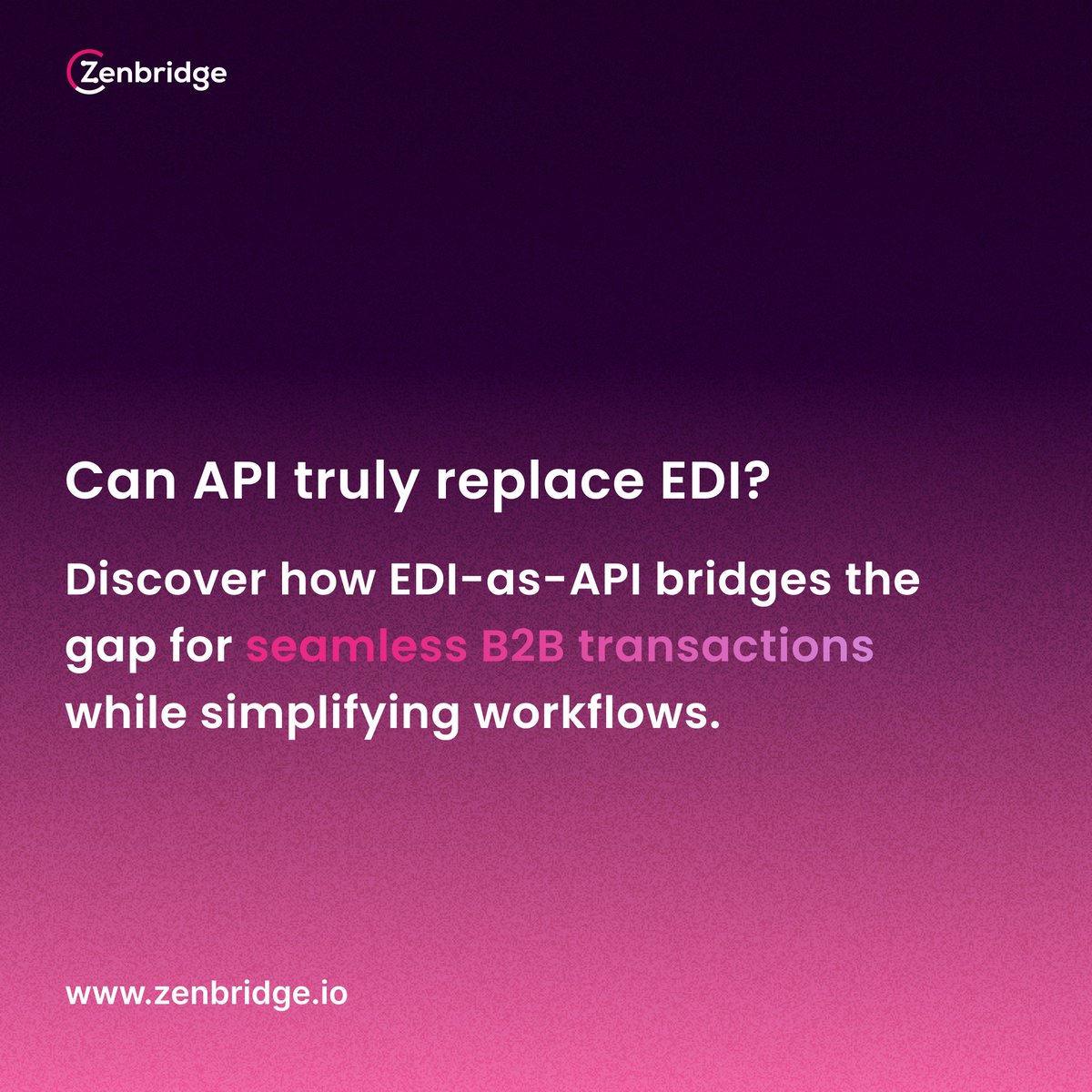 Zenbridgeio's tweet image. Can APIs truly replace EDI? 🤔
Explore how EDI-as-API bridges the best of both worlds—ensuring seamless B2B transactions while simplifying complex workflows.
Explore more 👉 zenbridge.io/insights/can-a…
#ediasapi #b2bintegration #simplifyworkflows #digitaltransformation #apivsedi