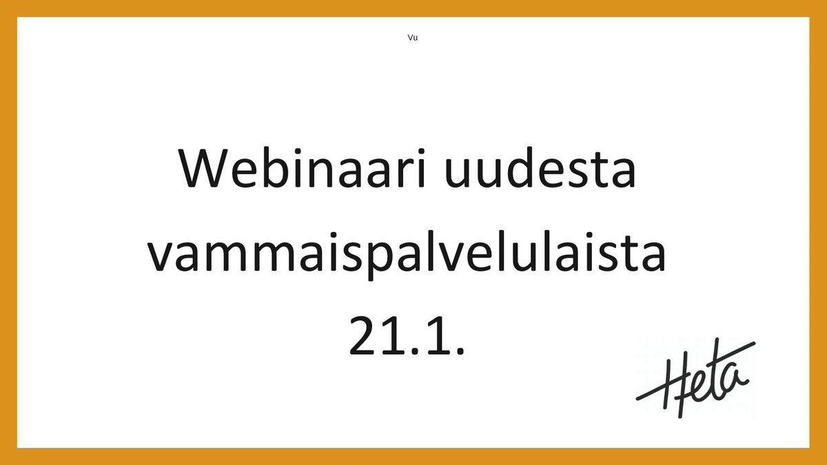 Järjestämme kaikille avoimen HetaHelp-webinaarin 21.1. klo 14.00–16.00. Webinaarissa käsitellään uutta vammaispalvelulakia henkilökohtaisen avun työnantajamallin kannalta.  

Lue lusää sivuiltamme ja ilmoittaudu mukaan!

heta-liitto.fi/hetahelp-webin…