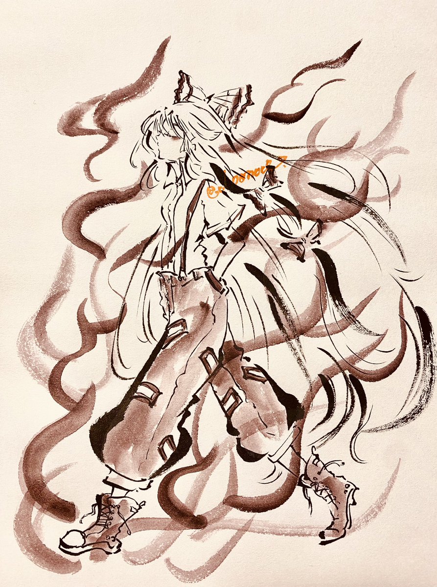 d0m0c0's tweet image. 妹紅は常に炎をまとっていてほしい

#藤原妹紅
#東方project