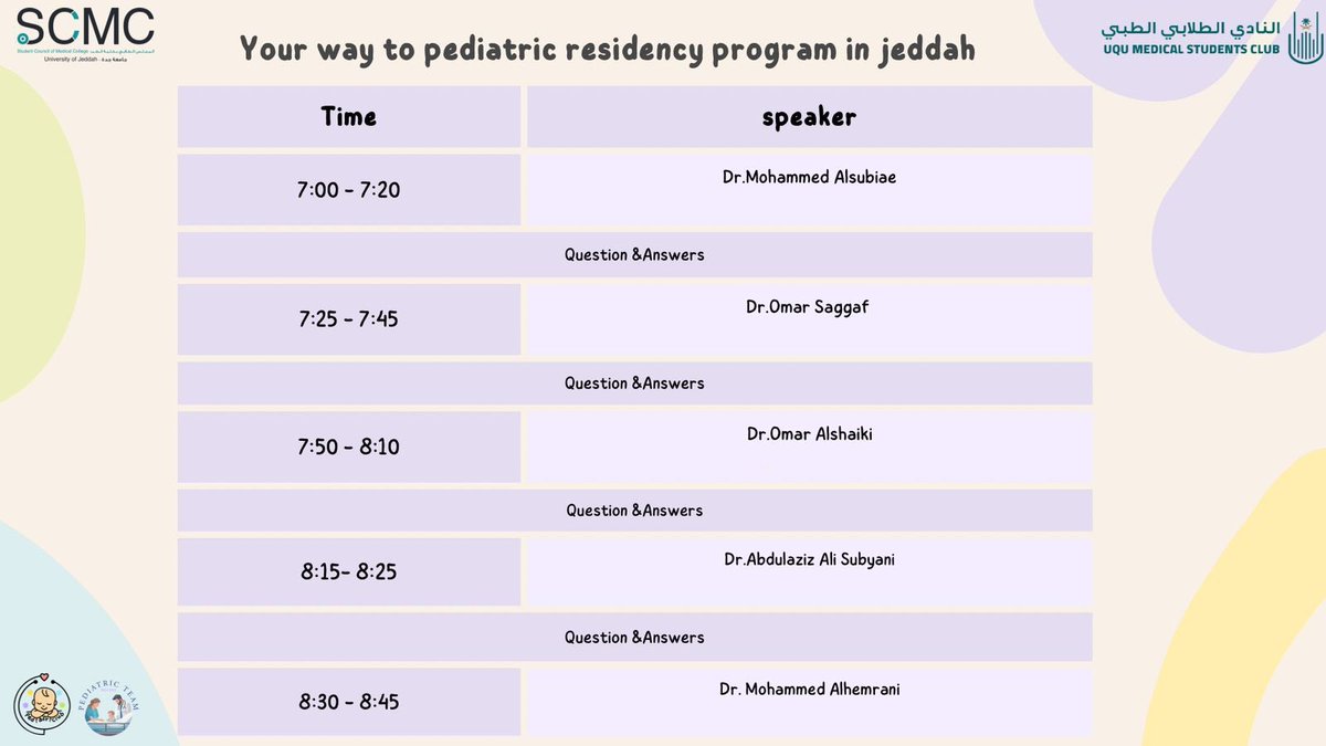 Here's our schedule! Mark your calendars and get ready for an amazing time!