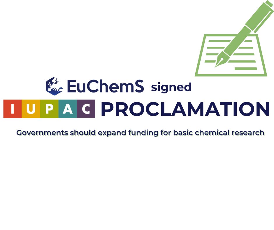 We are starting the year with great news! 💡 
EuChemS President <a href="/angelaagostiano/">Angela Agostiano</a> has signed the <a href="/IUPAC/">IUPAC</a> Proclamation, urging more funding for basic chemical research to tackle global challenges. 🌍🔬

Read more: euchems.eu/euchems-increa…