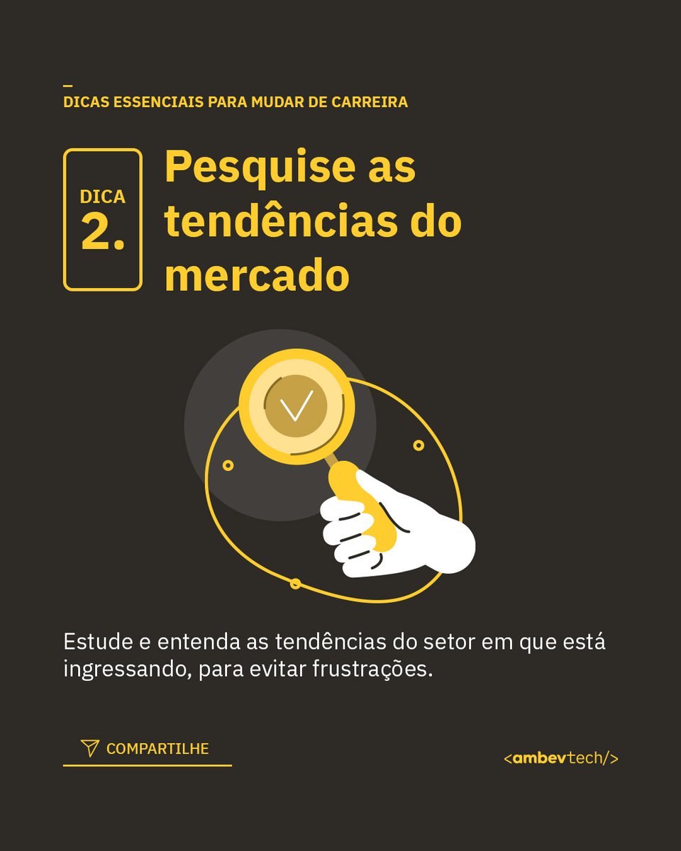 ambevtech's tweet image. 2025 chegou, e você está pensando em embarcar em uma transição de carreira? Confira algumas dicas essenciais! 

#TransiçãoDeCarreira #Tech #AmbevTech