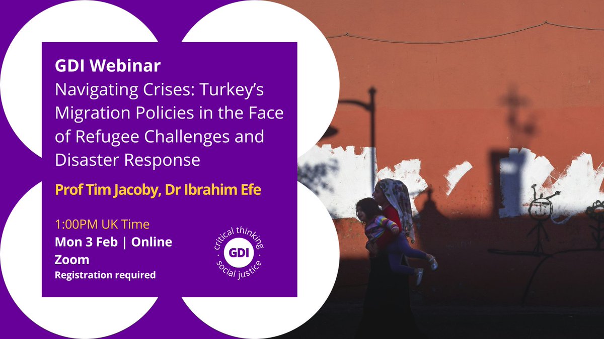Join us on February 3rd for a webinar led by Prof Tim Jacoby and Dr Ibrahim Efe, discussing Turkey’s migration policies in the face of refugee challenges and disaster response 👇

Sign up here: zoom.us/meeting/regist…