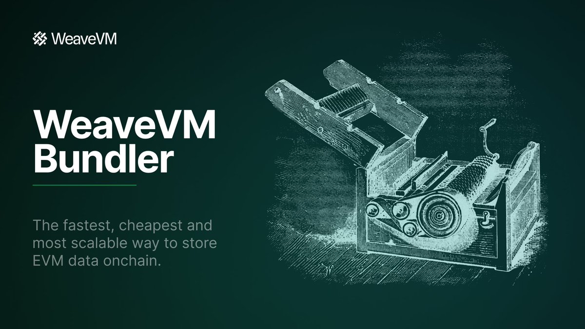 The WeaveVM Bundler is the fastest, cheapest and most scalable way to store EVM data onchain, with 40x higher relative throughput than before.

The bundler maximises the TPS capacity of WeaveVM, packaging multiple transactions into one and only incurring a single base fee. This