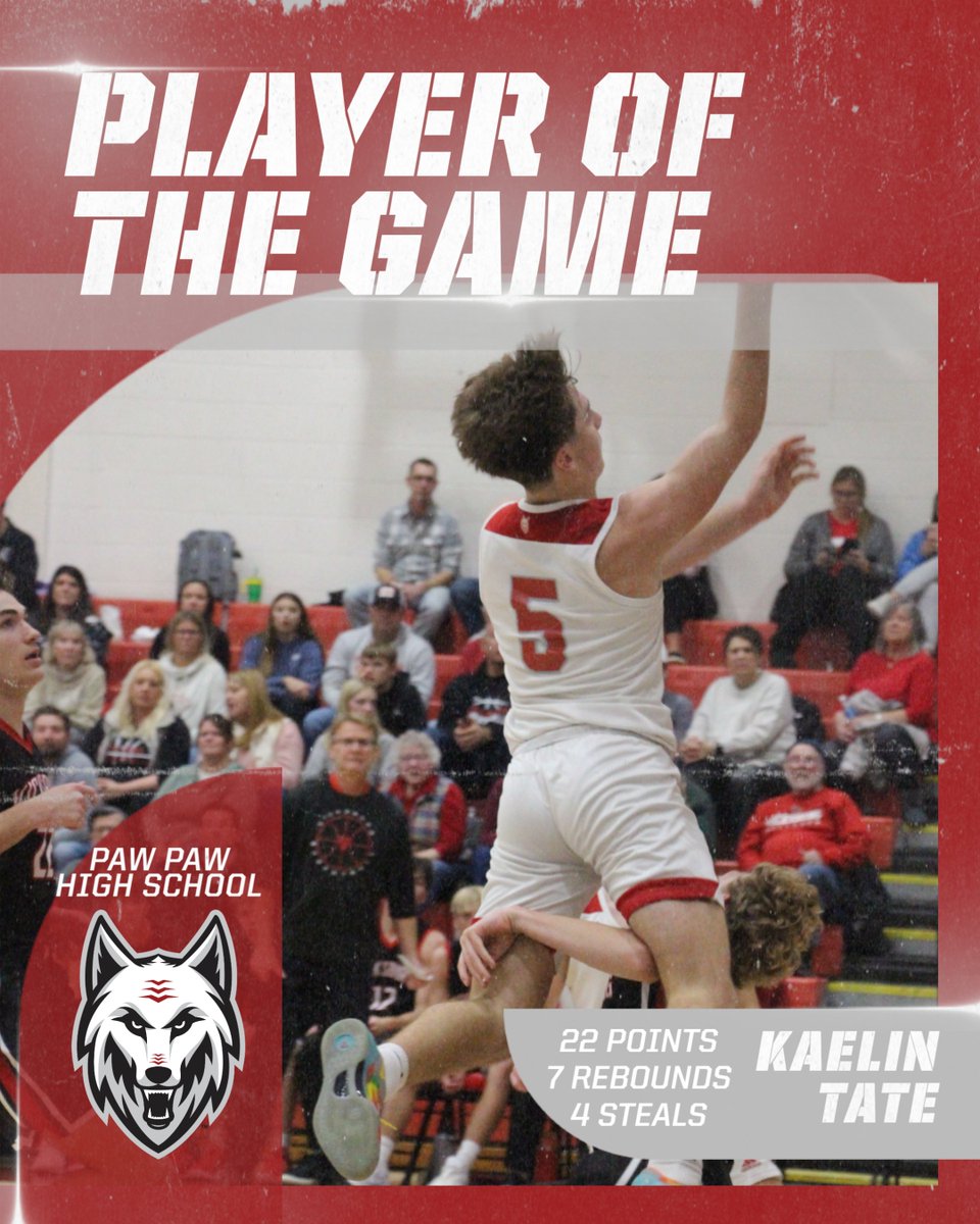 PawPawBoysBasketball (@basketballpaw) on Twitter photo We had a scrappy post Christmas Break 51-42 win over Sturgis last night. 2027 Kaelin Tate led the 7-1 Red Wolves with 22p/7r/4s/3a. Great overall game <a href="/KaelinTate/">Kaelin Tate</a>
<a href="/NolanU_17/">Nolan Unthank</a> <a href="/BrzezinskiAlec/">Alec Brzezinski</a> <a href="/TheDZoneBBall/">The D Zone Basketball</a> <a href="/michiana_hoops/">michianahoops</a> <a href="/matthewehler/">Matthew Ehler</a> <a href="/HankampScott/">Scott Hankamp</a> <a href="/jgilbertsport/">Jonathon Gilbert</a> We had a scrappy post Christmas Break 51-42 win over Sturgis last night. 2027 Kaelin Tate led the 7-1 Red Wolves with 22p/7r/4s/3a. Great overall game <a href="/KaelinTate/">Kaelin Tate</a>
<a href="/NolanU_17/">Nolan Unthank</a> <a href="/BrzezinskiAlec/">Alec Brzezinski</a> <a href="/TheDZoneBBall/">The D Zone Basketball</a> <a href="/michiana_hoops/">michianahoops</a> <a href="/matthewehler/">Matthew Ehler</a> <a href="/HankampScott/">Scott Hankamp</a> <a href="/jgilbertsport/">Jonathon Gilbert</a>