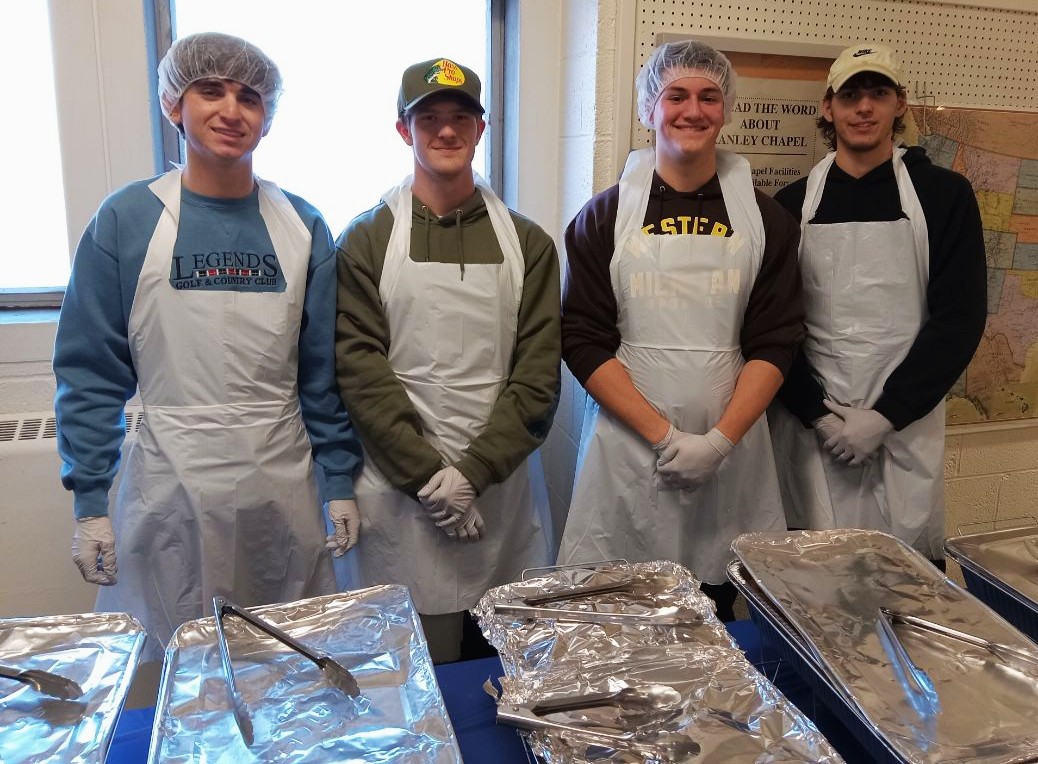 Thanks to the brothers at Sigma Alpha Epsilon WMU for volunteering to serve Monday's free chicken wing dinner at our Kanley Chapel meal site. You rock.