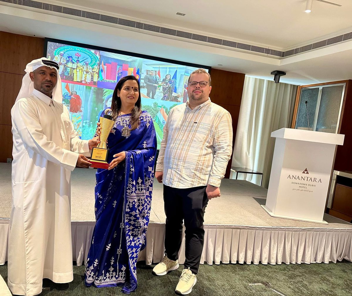JyotiAroraMtAbu's tweet photo. Honored to accept the #GlobalLeadershipAward on behalf of the vibrant #learning community at @MtAbuSchool in #Dubai! 

Grateful to Commissioner Scout Mr Badr Darvish Ghoolom Mohammed for this recognition. 

This award reflects our commitment to global citizenship & innovative education.
