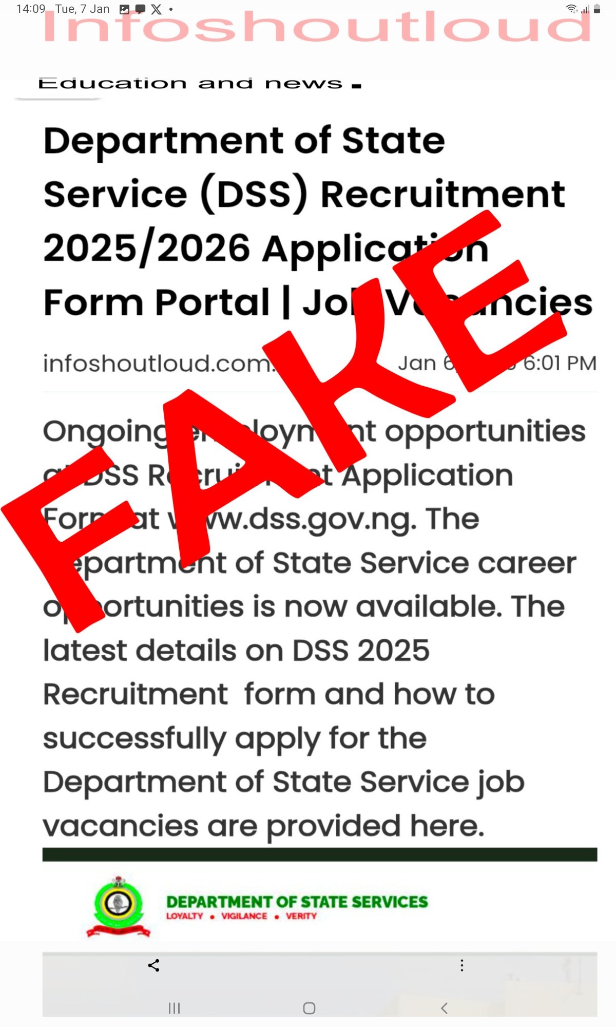Department of State Services (DSS) on X: &ldquo;THIS IS TO DRAW THE 