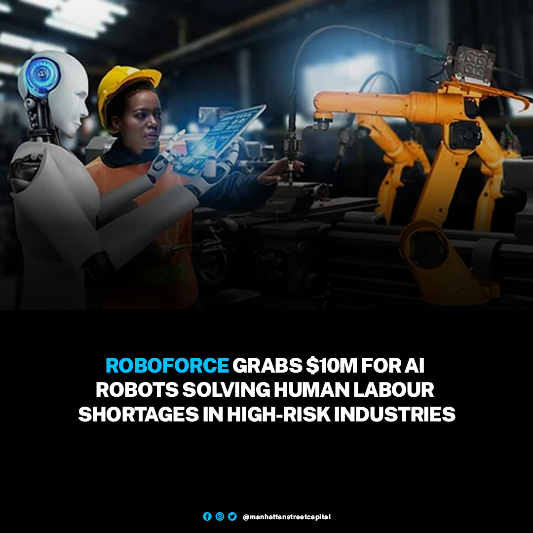 ManhattanStCap's tweet image. RoboForce, a Milpitas, CA-based “Robo-Labor” provider, raised $10M in early-stage funding. 

#RoboForce #Milpitas #California #RoboLabor #Robotics