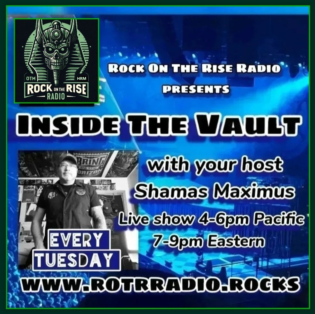 ROTR Radio (@rockontherise) on Twitter photo Unleash rock's raw power on 'Inside The Vault.' 🤘 Join <a href="/Shamas_Maximus/">Shamas I Maximus</a> for a two-hour journey celebrating #unsigned talents and rising stars in #HardRock #Metal & #Metalcore. Exclusively curated for the #ROTRArmy. Tune in and ignite your soul! 🔥 rotrradio.rocks 🔥 Unleash rock's raw power on 'Inside The Vault.' 🤘 Join <a href="/Shamas_Maximus/">Shamas I Maximus</a> for a two-hour journey celebrating #unsigned talents and rising stars in #HardRock #Metal & #Metalcore. Exclusively curated for the #ROTRArmy. Tune in and ignite your soul! 🔥 rotrradio.rocks 🔥