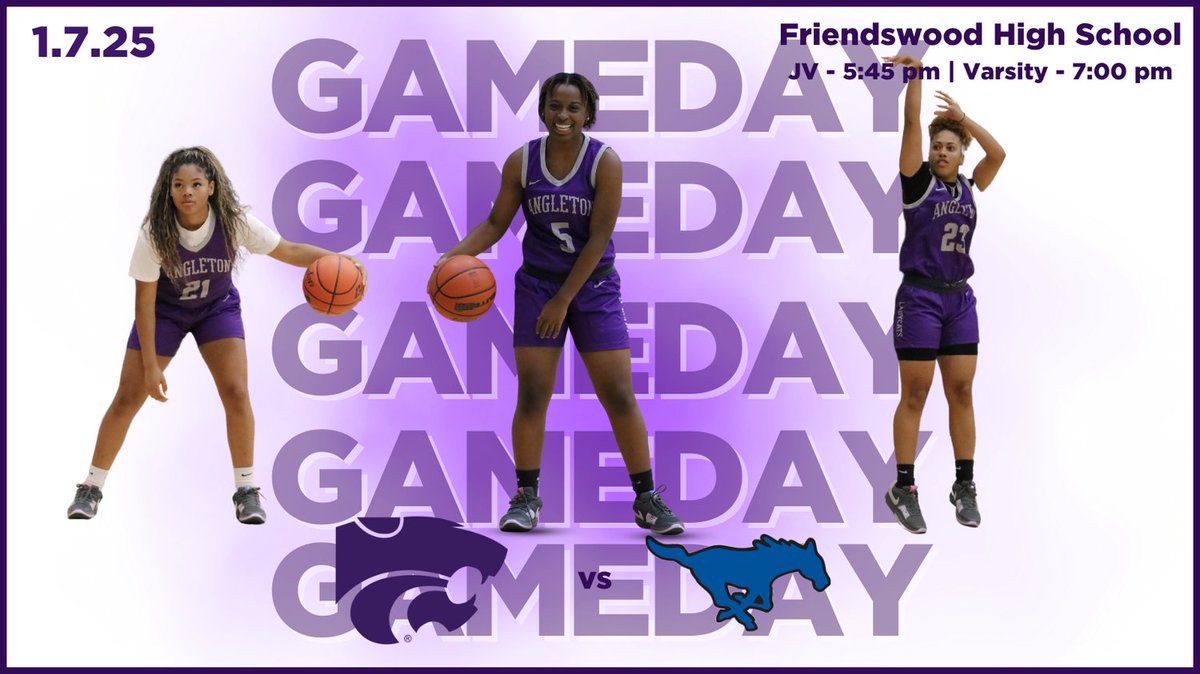 AngletonLCBB's tweet image. 🏀 IT&apos;S GAME DAY! 🏀

The Angleton LadyCats are back in action for a District Matchup on the road!
📍 Friendswood High School
🗓 Tuesday, Jan. 7, 2025
⏰ JV: 5:45 PM | Varsity: 7:00 PM

Let&apos;s show our LadyCat Pride and bring the energy! #LadyCatPride