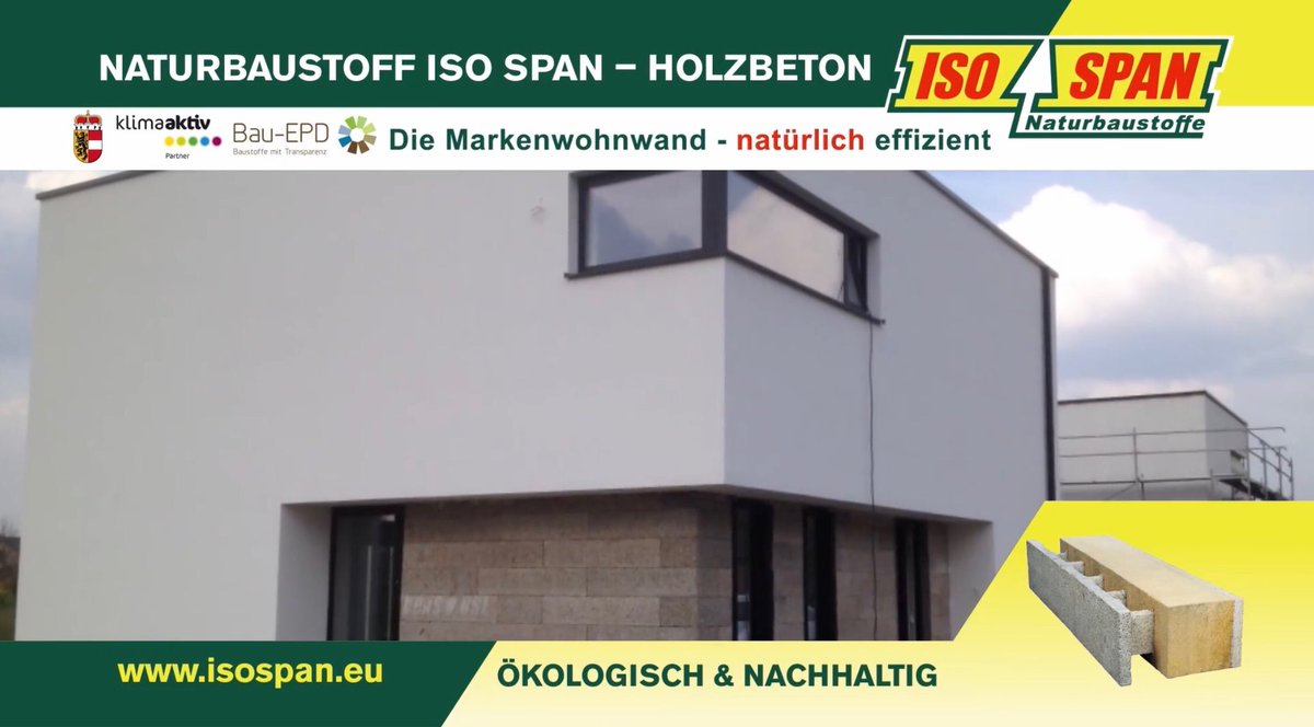 NATURBAUSTOFF ISO SPAN - HOLZBETON / ÖKOLOGISCH &amp; NACHHALTIG / Die Markenwohnwand - natürlich effizient / isospan.eu