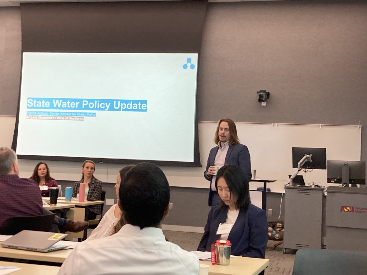 ASU Arizona Water Innovation Initiative underway with Governor’s Senior Advisor on water policy welcoming participants. “Now is the time to finally finish the job that was started with the 1980 Groundwater Management Act.” #azwater