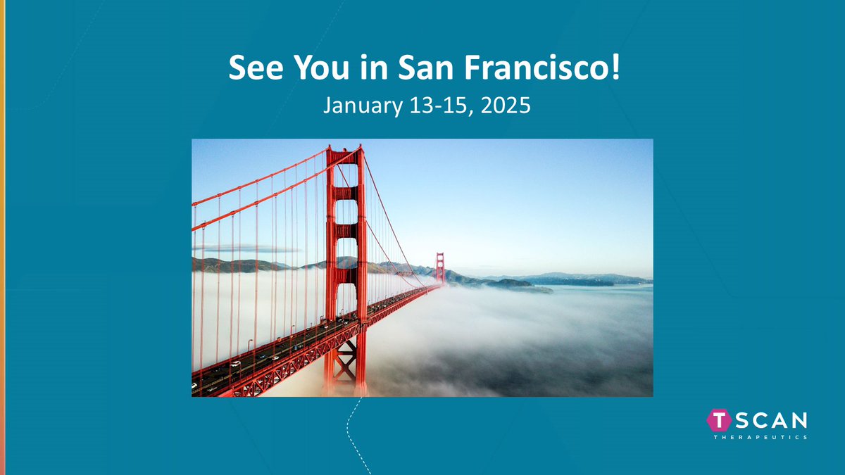 We look forward to being in San Francisco next week during #JPM2025! Connect with us to learn more about our recent progress and exciting plans for 2025. #CellTherapy #TCells #Biotech